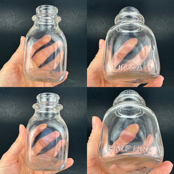 Retro Woodlawn Dairy Clear Glass Small Milk Bottle Scranton Pennsylvania History - Picture 4 of 6